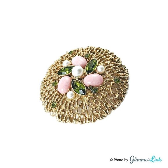 VTG 60s Sarah Coventry Fashion Splendor Massive Filigree Floral Brooch - Picture 2 of 5